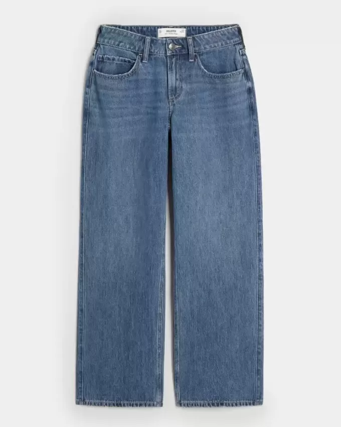 Curvy Baggy-Jeans mit mittlerer Leibhöhe und mittlerer Waschung