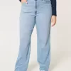 Curvy Dad-Jeans mit ultrahohem Bund und mittlerer Waschung