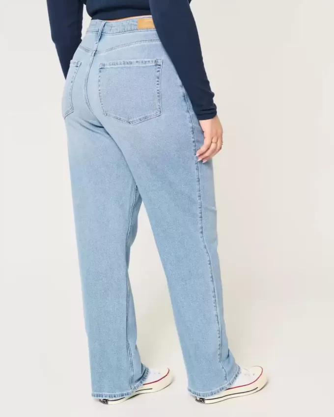 Curvy Dad-Jeans mit ultrahohem Bund und mittlerer Waschung