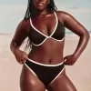 Curvy High-Leg High-Waist Gerippte Cheeky-Bikinihose Curvy High-Leg High-Waist Gerippte Cheeky-Bikinihose