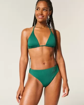 Curvy High-Leg High-Waist Gerippte Cheeky-Bikinihose