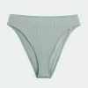 Curvy High-Leg High-Waist Gerippte Cheeky-Bikinihose Curvy High-Leg High-Waist Gerippte Cheeky-Bikinihose