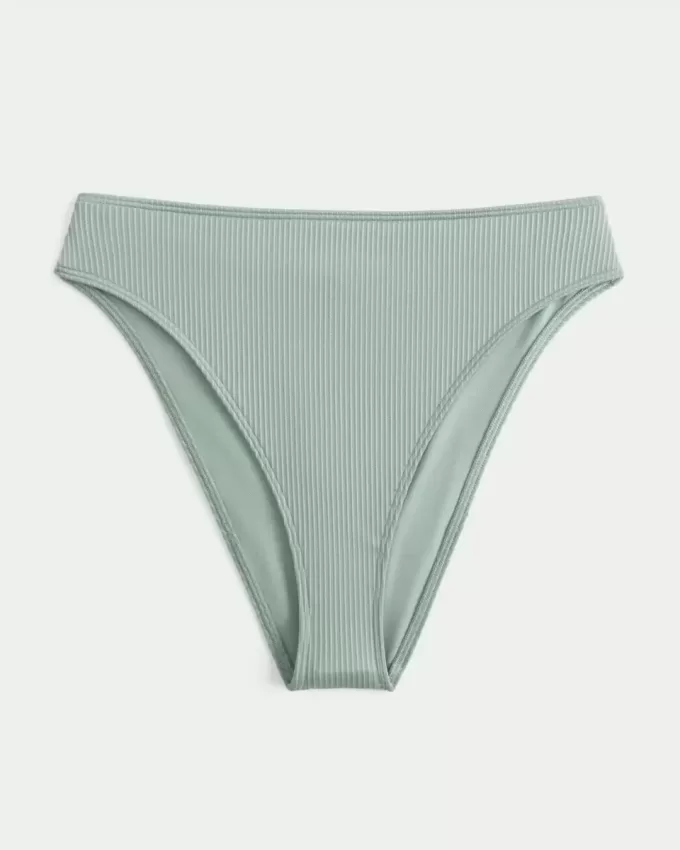 Curvy High-Leg High-Waist Gerippte Cheeky-Bikinihose Curvy High-Leg High-Waist Gerippte Cheeky-Bikinihose
