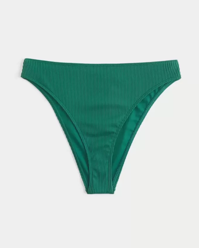 Curvy High-Leg High-Waist Gerippte Cheeky-Bikinihose Curvy High-Leg High-Waist Gerippte Cheeky-Bikinihose