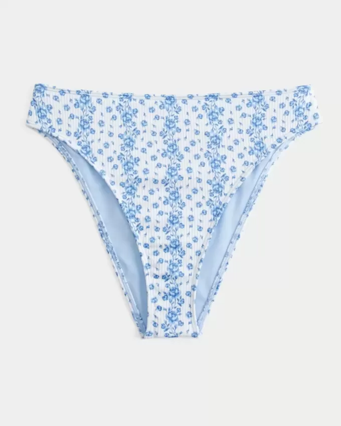 Curvy High-Leg High-Waist Gerippte Cheeky-Bikinihose Curvy High-Leg High-Waist Gerippte Cheeky-Bikinihose
