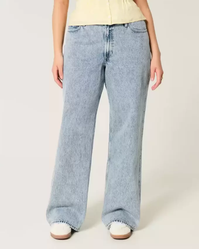Curvy High-Rise Baggy-Jeans in mittlerer Waschung