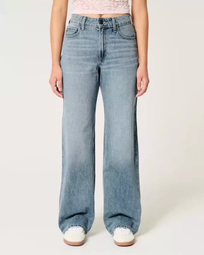 Curvy High-Rise Baggy-Jeans in mittlerer Waschung Curvy High-Rise Baggy-Jeans in mittlerer Waschung