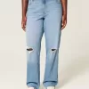 Curvy High-Rise-Dad-Jeans mit Rissen in mittlerer Waschung