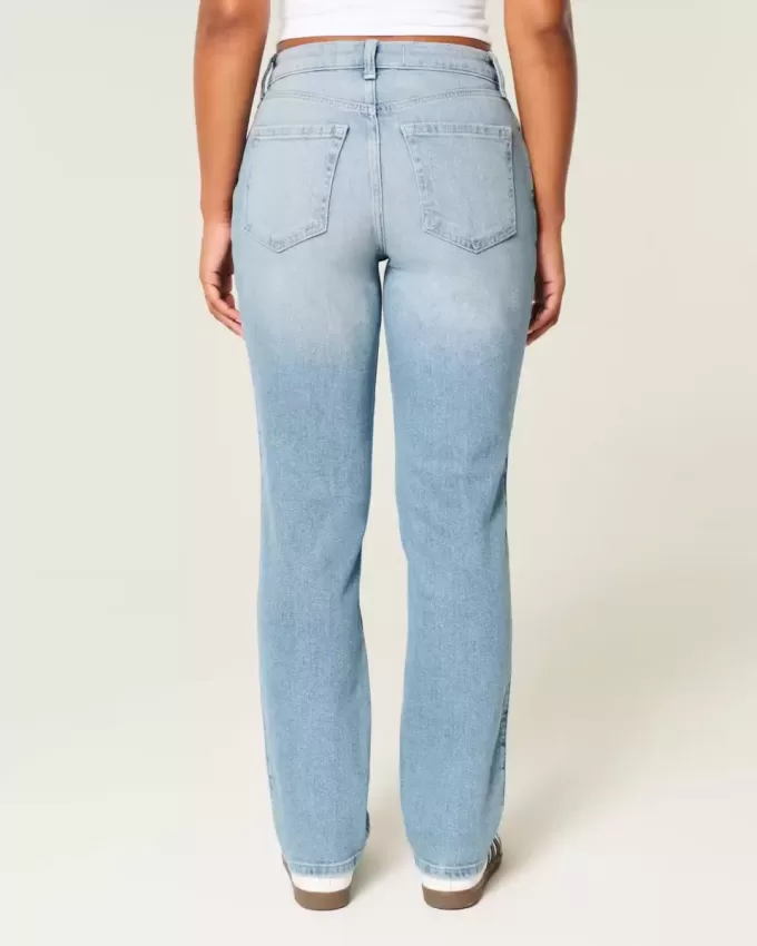 Curvy High-Rise Distressed Light Wash Straight Jeans Curvy High-Rise Distressed Light Wash Straight Jeans