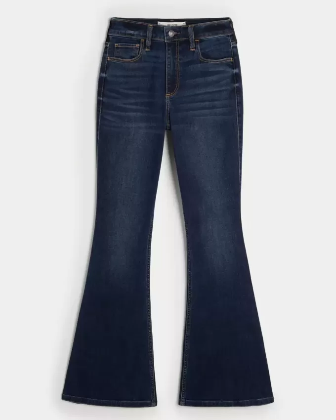 Curvy High-Rise Flare Jeans in dunkler Waschung Curvy High-Rise Flare Jeans in dunkler Waschung