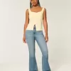 Curvy High-Rise Flare Jeans mit mittlerer Waschung Curvy High-Rise Flare Jeans mit mittlerer Waschung