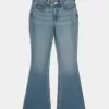Curvy High-Rise Flare Jeans mit mittlerer Waschung Curvy High-Rise Flare Jeans mit mittlerer Waschung