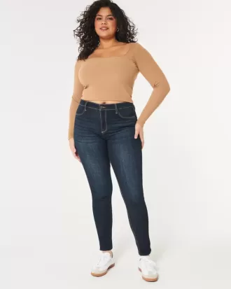 Curvy High-Rise Jeans-Leggings in dunkler Waschung Curvy High-Rise Jeans-Leggings in dunkler Waschung