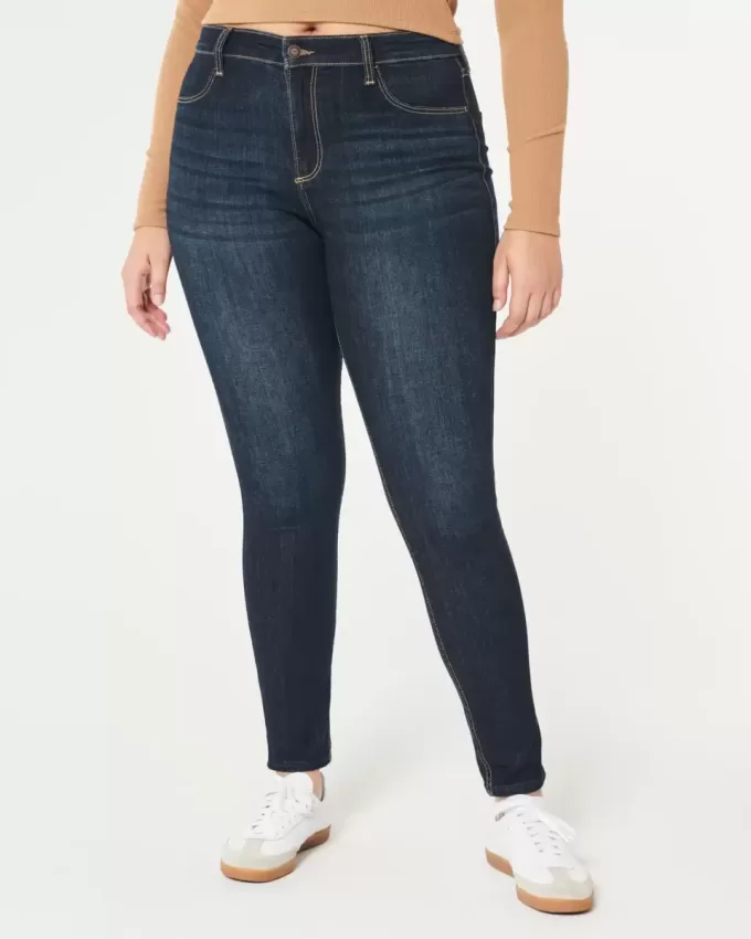 Curvy High-Rise Jeans-Leggings in dunkler Waschung Curvy High-Rise Jeans-Leggings in dunkler Waschung