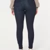 Curvy High-Rise-Jeansleggings in dunkler Waschung mit Rissen Curvy High-Rise-Jeansleggings in dunkler Waschung mit Rissen