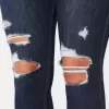 Curvy High-Rise-Jeansleggings in dunkler Waschung mit Rissen Curvy High-Rise-Jeansleggings in dunkler Waschung mit Rissen
