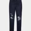 Curvy High-Rise-Jeansleggings in dunkler Waschung mit Rissen Curvy High-Rise-Jeansleggings in dunkler Waschung mit Rissen