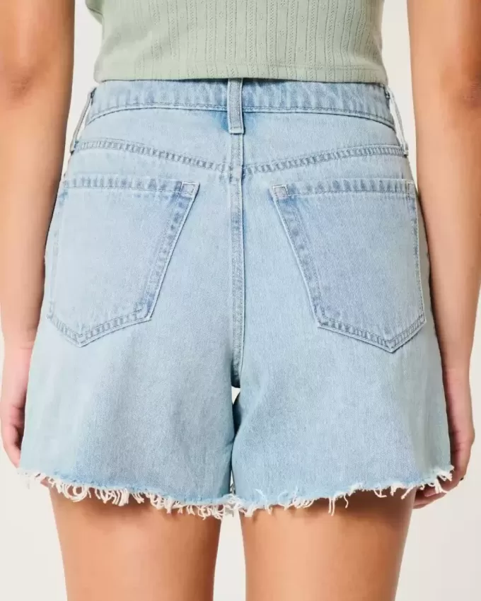 Curvy High-Rise-Jeansshorts in heller Waschung, 5 Zoll Curvy High-Rise-Jeansshorts in heller Waschung, 5 Zoll