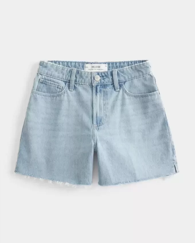 Curvy High-Rise-Jeansshorts in heller Waschung, 5 Zoll Curvy High-Rise-Jeansshorts in heller Waschung, 5 Zoll
