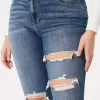 Curvy High-Rise Ripped Super Skinny Jeans in dunkler Waschung Curvy High-Rise Ripped Super Skinny Jeans in dunkler Waschung
