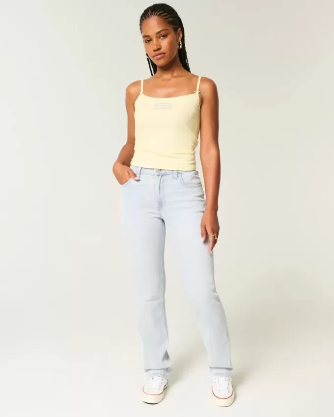 Curvy High-Rise Straight Jeans in heller Waschung Curvy High-Rise Straight Jeans in heller Waschung