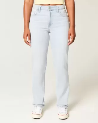 Curvy High-Rise Straight Jeans in heller Waschung