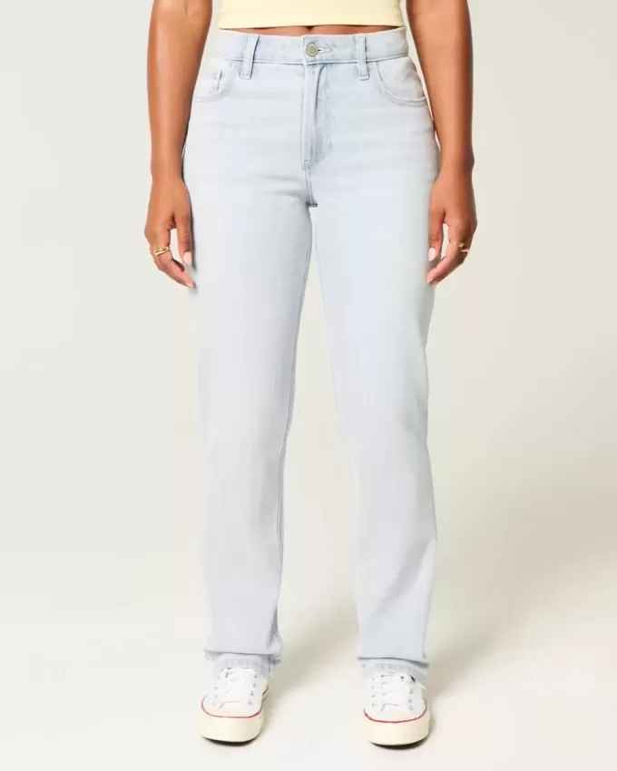 Curvy High-Rise Straight Jeans in heller Waschung Curvy High-Rise Straight Jeans in heller Waschung