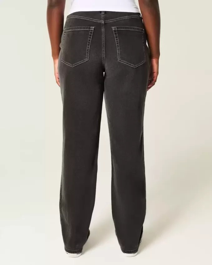 Curvy High-Rise Straight Jeans in verwaschenem Schwarz Curvy High-Rise Straight Jeans in verwaschenem Schwarz