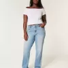 Curvy High-Rise Straight Jeans mit mittlerer Waschung Curvy High-Rise Straight Jeans mit mittlerer Waschung