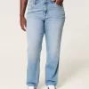 Curvy High-Rise Straight Jeans mit mittlerer Waschung Curvy High-Rise Straight Jeans mit mittlerer Waschung