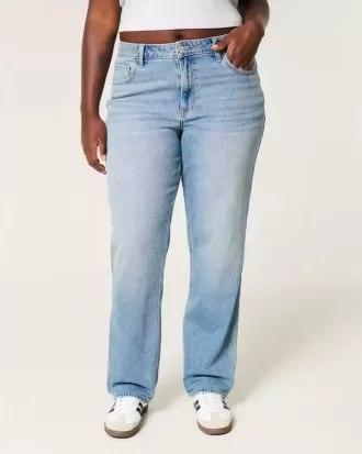 Curvy High-Rise Straight Jeans mit mittlerer Waschung