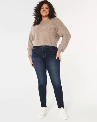 Curvy High-Rise Super Skinny Jeans in dunkler Waschung