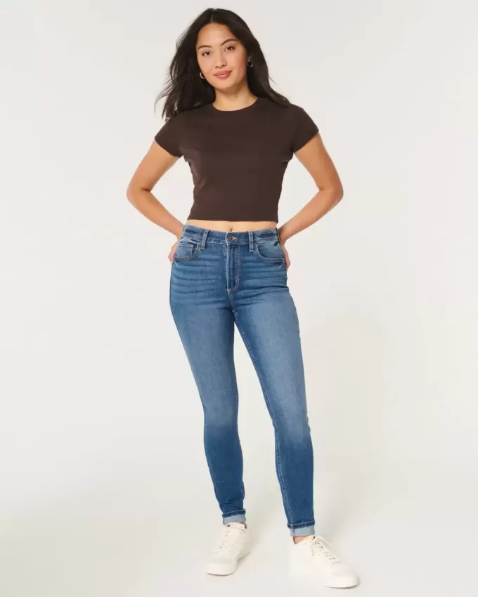 Curvy High-Rise Super Skinny Jeans in dunkler Waschung Curvy High-Rise Super Skinny Jeans in dunkler Waschung