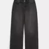 Curvy High-Rise verwaschene schwarze Baggy-Jeans Curvy High-Rise verwaschene schwarze Baggy-Jeans