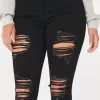 Curvy High-Rise zerrissene schwarze Super Skinny Jeans Curvy High-Rise zerrissene schwarze Super Skinny Jeans