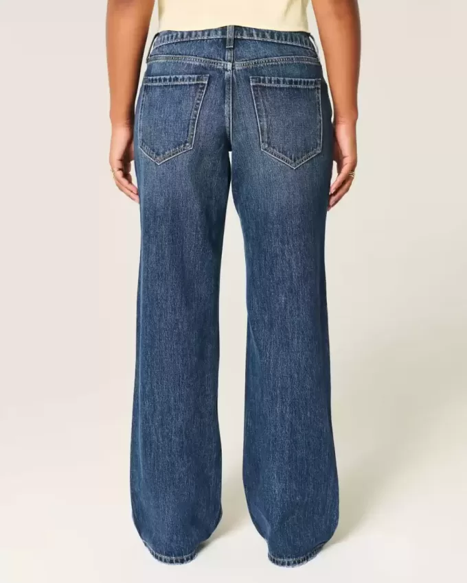 Curvy Low-Rise Baggy-Jeans in dunkler Waschung Curvy Low-Rise Baggy-Jeans in dunkler Waschung