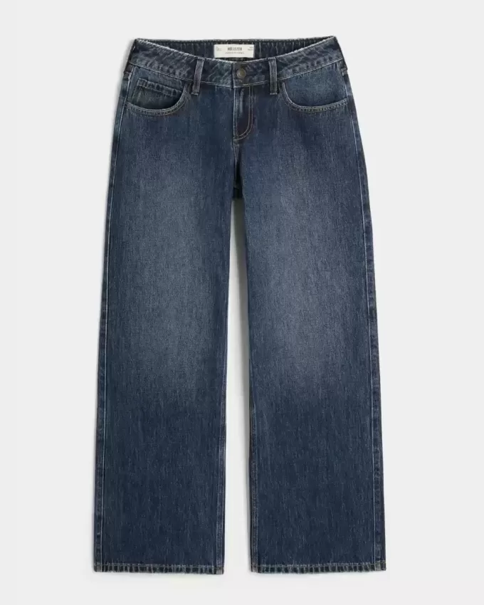 Curvy Low-Rise Baggy-Jeans in dunkler Waschung Curvy Low-Rise Baggy-Jeans in dunkler Waschung