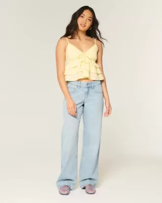 Curvy Low-Rise Baggy-Jeans in heller Waschung