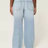 Curvy Low-Rise Baggy-Jeans in heller Waschung