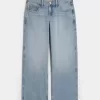 Curvy Low-Rise Baggy-Jeans in heller Waschung