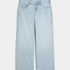 Curvy Low-Rise Baggy-Jeans in heller Waschung
