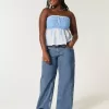 Curvy Low Rise Baggy-Jeans in mittlerer Waschung