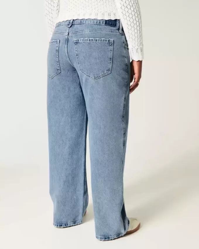 Curvy Low Rise Baggy-Jeans in mittlerer Waschung Curvy Low Rise Baggy-Jeans in mittlerer Waschung
