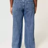 Curvy Low Rise Baggy-Jeans in mittlerer Waschung