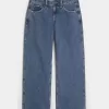 Curvy Low Rise Baggy-Jeans in mittlerer Waschung