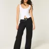 Curvy Low-Rise Baggy-Jeans in Schwarz