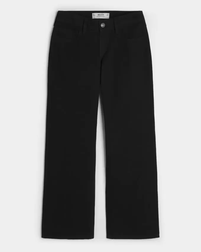 Curvy Low-Rise Baggy-Jeans in Schwarz