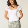 Curvy Low-Rise Camo Denim Mini-Skort Curvy Low-Rise Camo Denim Mini-Skort
