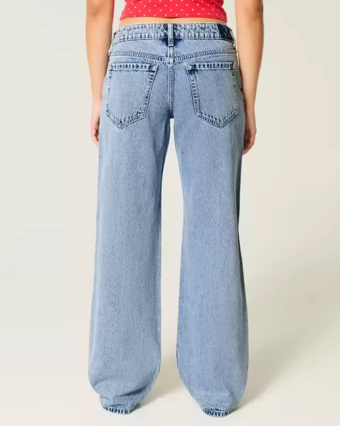 Curvy Low-Rise-Rip-Baggy-Jeans in mittlerer Waschung Curvy Low-Rise-Rip-Baggy-Jeans in mittlerer Waschung