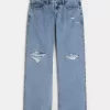 Curvy Low-Rise-Rip-Baggy-Jeans in mittlerer Waschung Curvy Low-Rise-Rip-Baggy-Jeans in mittlerer Waschung